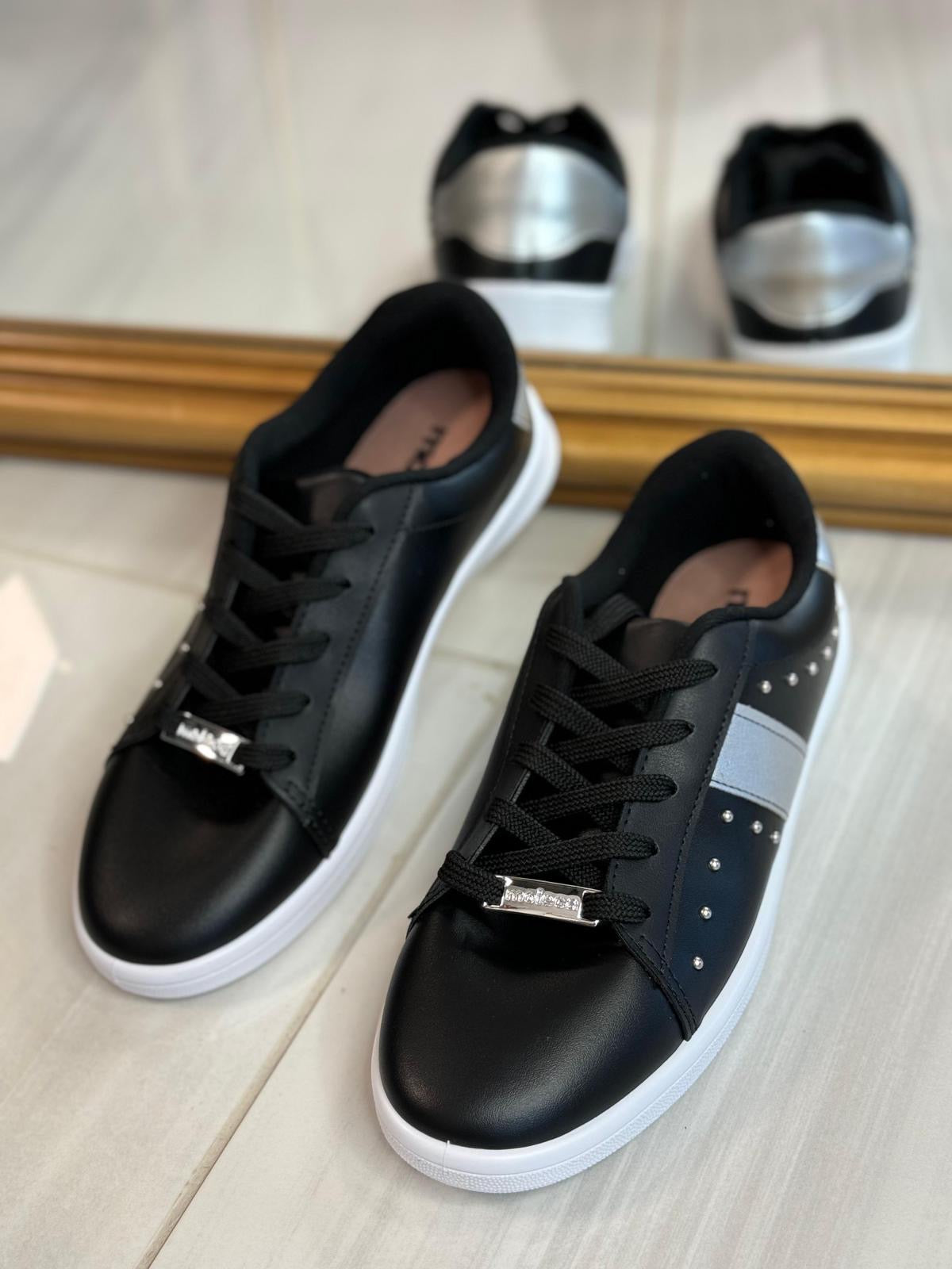 Tenis Napa Sardenha Metalizado Negro