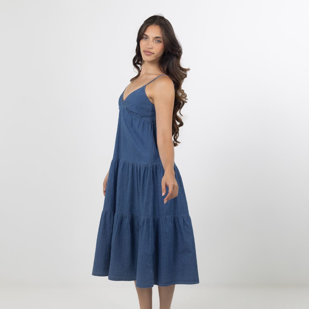 DENIM MIDI DRESS
