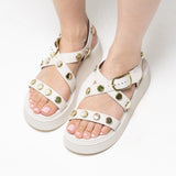 STUD SANDALS | WHITE