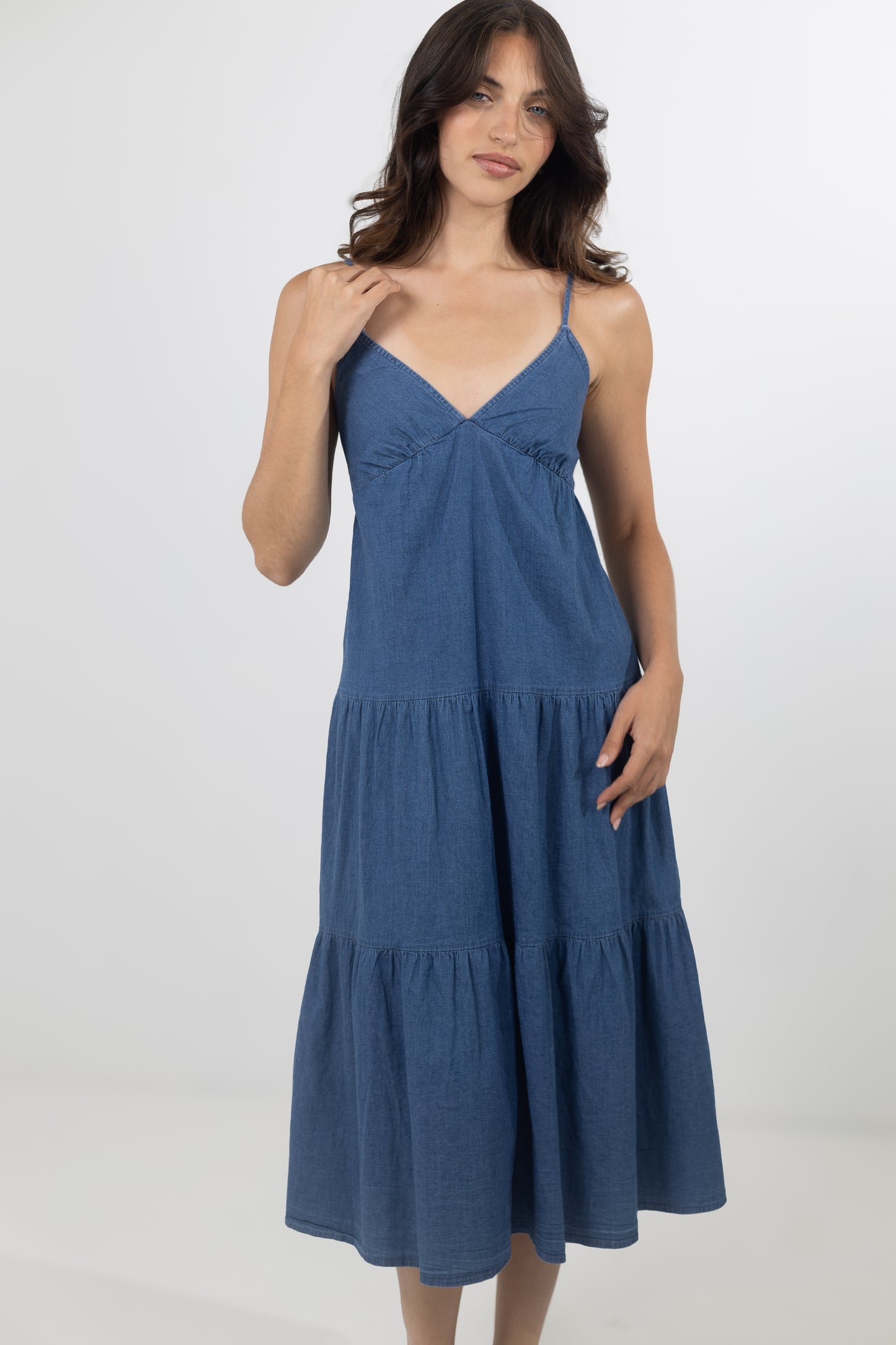 DENIM MIDI DRESS