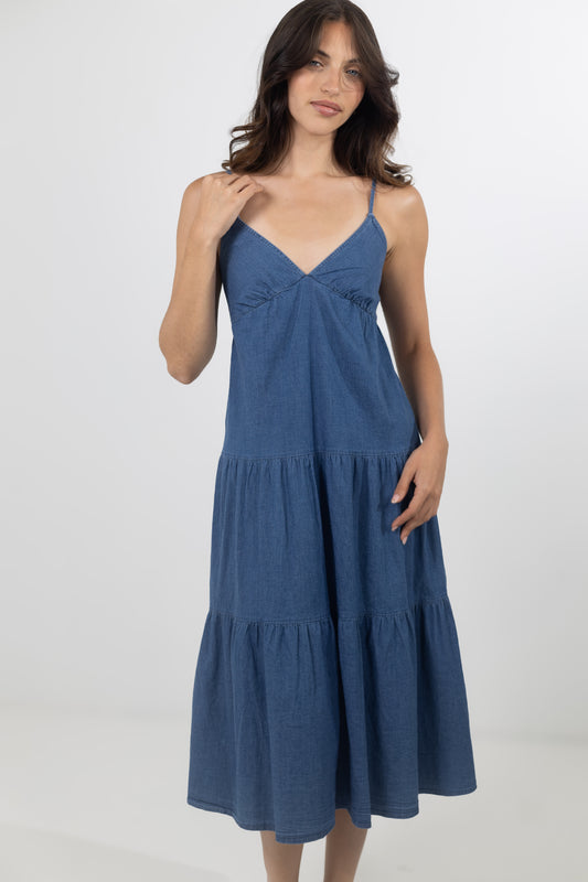 DENIM MIDI DRESS