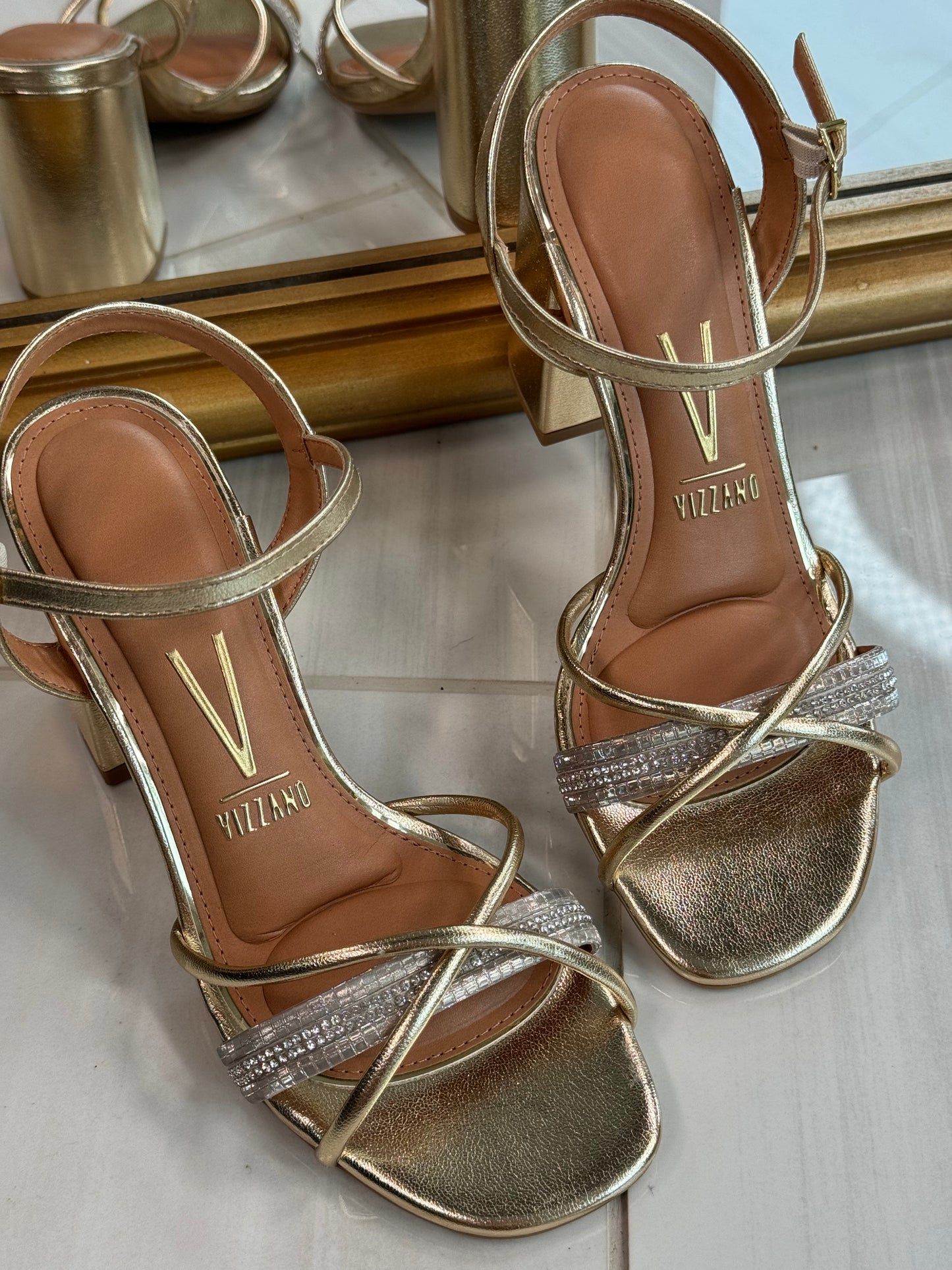 Gold Streak Heels